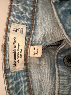 Abercrombie & Fitch Light Blue High-Rise Vintage Straight Jeans